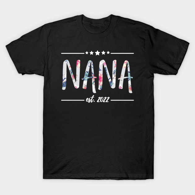 Nana Est 2022, floral Print T-Shirt by JustBeSatisfied